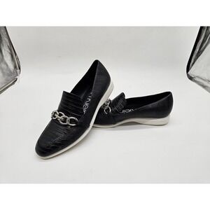 Calvin Klein Banda Lizard VIP Slip on Loafers Black Women's Size 8 M